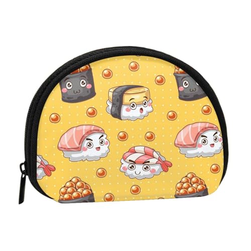Süßes lustiges Sushi, Brieftasche Shell Make-up Tasche Frauen Aufbewahrungstasche Kleine Geldbörse Shell Wechseltasche von ALZVULG