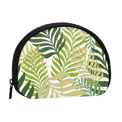Tropische exotische Palmenblätter, Brieftasche Shell Make-up Tasche Frauen Aufbewahrungstasche Kleine Geldbörse Shell Wechseltasche von ALZVULG