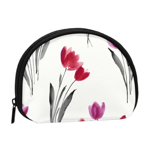 Tulpen, Brieftasche Shell Make-up Tasche Frauen Aufbewahrungstasche Kleine Geldbörse Shell Wechseltasche von ALZVULG