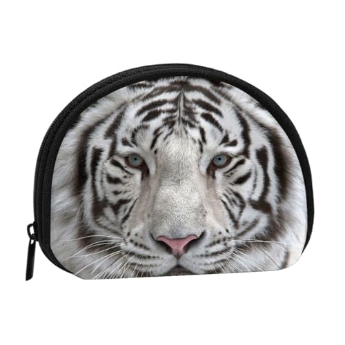 Winterweißer Tiger, Brieftasche Shell Make-up Tasche Frauen Aufbewahrungstasche Kleine Geldbörse Shell Wechseltasche von ALZVULG