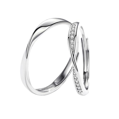 ALZYFC 1 Paar Multi-Style-Paarringe, offener Ring, verstellbare Ringe for Damen und Herren, Paarschmuck, Geschenke(Material:D) von ALZYFC