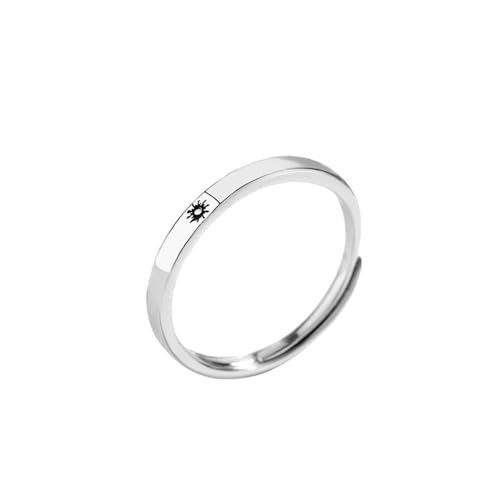 ALZYFC Paarring Silber offener Ring Damen Herren Verstellbarer Ring Schmuck Geschenk(Material:1pc Sun) von ALZYFC