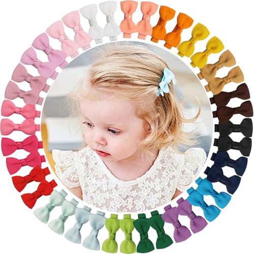 ALinmo 40 kleine Baby-Haarspangen, 5,1 cm, Schleifen, Schleifen, mit vollem Band bedeckt, Haarschleifen für Babys, Kleinkinder, Kleinkinder, feines Haar ALinmo 40 kleine Baby-Haarspangen, 5,1 cm, Schleifen, Schleifen, mit vollem Band bedeckt, Haarschleifen für Babys, Kleinkinder, Kleinkinder, feines Haar von ALinmo