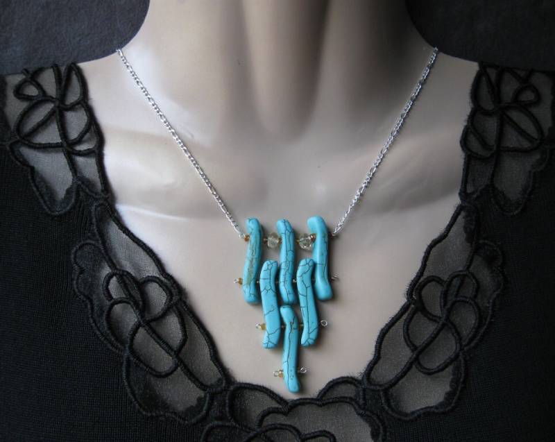 Bib Türkis Collier Mit Citrin in Silber Bib Türkis Collier Mit Citrin in Silber von AListDesigns