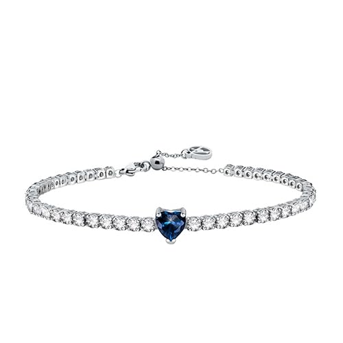 AM RINO MILANO Damen Tennis Armband mit buntem Herz Zirkonia Elegant Glitzer Schmuck mehrere Farben Romantisches Geschenk für Freundin, Medium, Silber, Zirkon AM RINO MILANO Damen Tennis Armband mit buntem Herz Zirkonia Elegant Glitzer Schmuck mehrere Farben Romantisches Geschenk für Freundin, Medium, Silber, Zirkon von AM RINO MILANO