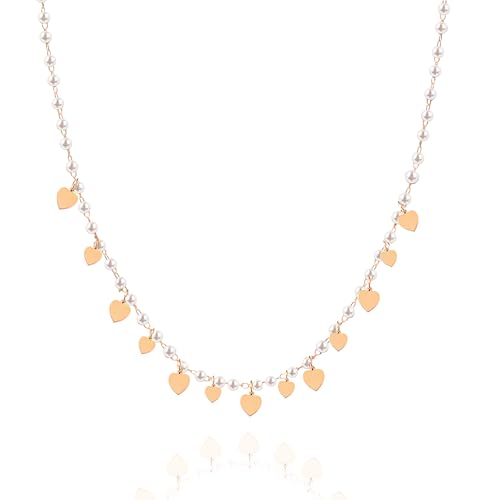 AM RINO MILANO Perlenkette mit Herzanhänger, verstellbare Kette 40 + 5 cm, Edelstahl 316, erhältlich in Gold, Silber und Roségold, Regolabile, Zirkonia, Perle AM RINO MILANO Perlenkette mit Herzanhänger, verstellbare Kette 40 + 5 cm, Edelstahl 316, erhältlich in Gold, Silber und Roségold, Regolabile, Zirkonia, Perle von AM RINO MILANO