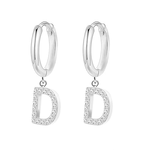 AMORINO Ohrringe Buchstabe Diamant, aus Edelstahl, 2 Stück, 2.5cm, Edelstahl, Strass von AM RINO MILANO