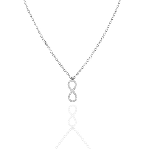 Halskette Infinity mit Zirkonia, minimalistischer Anhänger, erhältlich in Gold und Silber, elegantes Geschenk für Damen, Regolabile, Zirkonia, Zirkonia Halskette Infinity mit Zirkonia, minimalistischer Anhänger, erhältlich in Gold und Silber, elegantes Geschenk für Damen, Regolabile, Zirkonia, Zirkonia von AM RINO MILANO