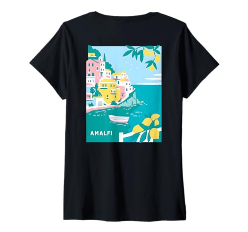 Damen Amalfi Painting Amalfi Kunst X Limone Limoncello Spritz Back T-Shirt mit V-Ausschnitt Damen Amalfi Painting Amalfi Kunst X Limone Limoncello Spritz Back T-Shirt mit V-Ausschnitt von AMALFI PAINTING - AMALFI KUNST X Zitronen Italien