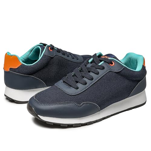 AMAPO Herren Retro Style Low Profile Sneaker Espadrilles, Am24903-blu, 43 EU von AMAPO