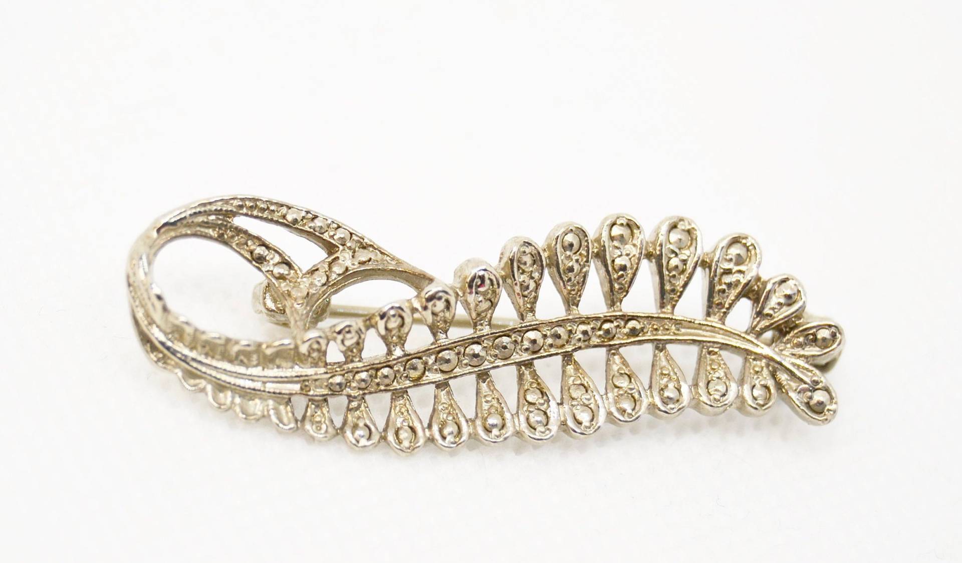 Vintage Silber Blatt Brosche Frauen Anstecknadel von AMAPOLAvintageFinds