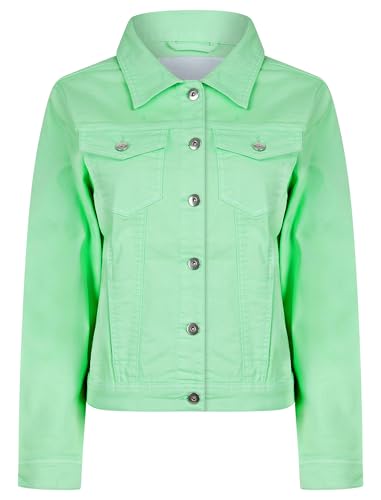 Feather Women's Stretch Cotton Denim Jacket in Bird's Egg Green - Amara Reya - 12 von AMARA REYA