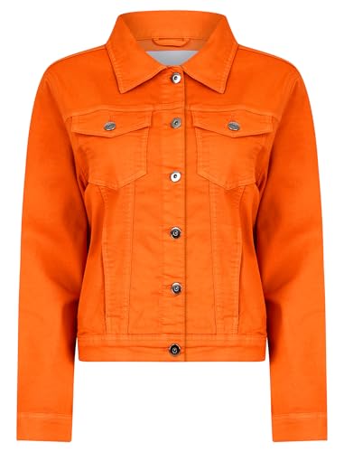 Feather Women's Stretch Cotton Denim Jacket in Celosia Orange - Amara Reya - 20 von AMARA REYA