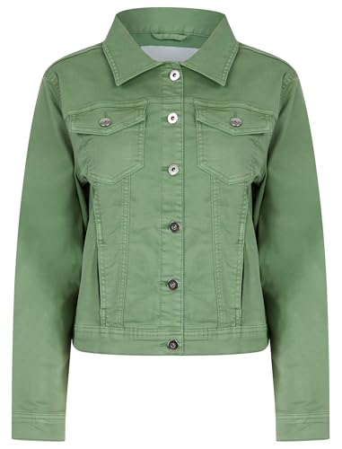Feather Women's Stretch Cotton Denim Jacket in Green Bay - Amara Reya - 12 von AMARA REYA