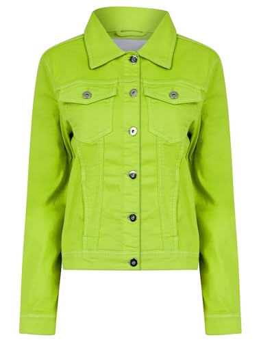 Feather Women's Stretch Cotton Denim Jacket in Green Glow - Amara Reya - 12 von AMARA REYA