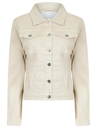Feather Women's Stretch Cotton Denim Jacket in Ivory - Amara Reya - 14 von AMARA REYA