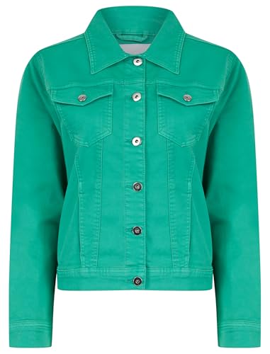 Feather Women's Stretch Cotton Denim Jacket in Ocean Green - Amara Reya - 16 von AMARA REYA
