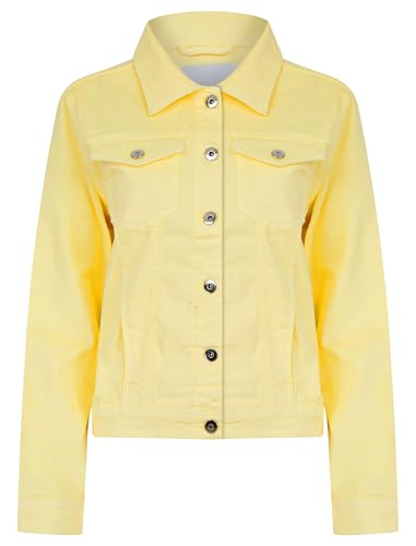 Feather Women's Stretch Cotton Denim Jacket in Pale Lemon - Amara Reya - 18 von AMARA REYA