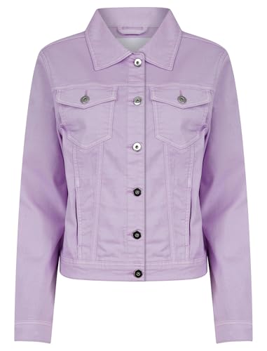 Feather Women's Stretch Cotton Denim Jacket in Pale Violet - Amara Reya - 12 von AMARA REYA