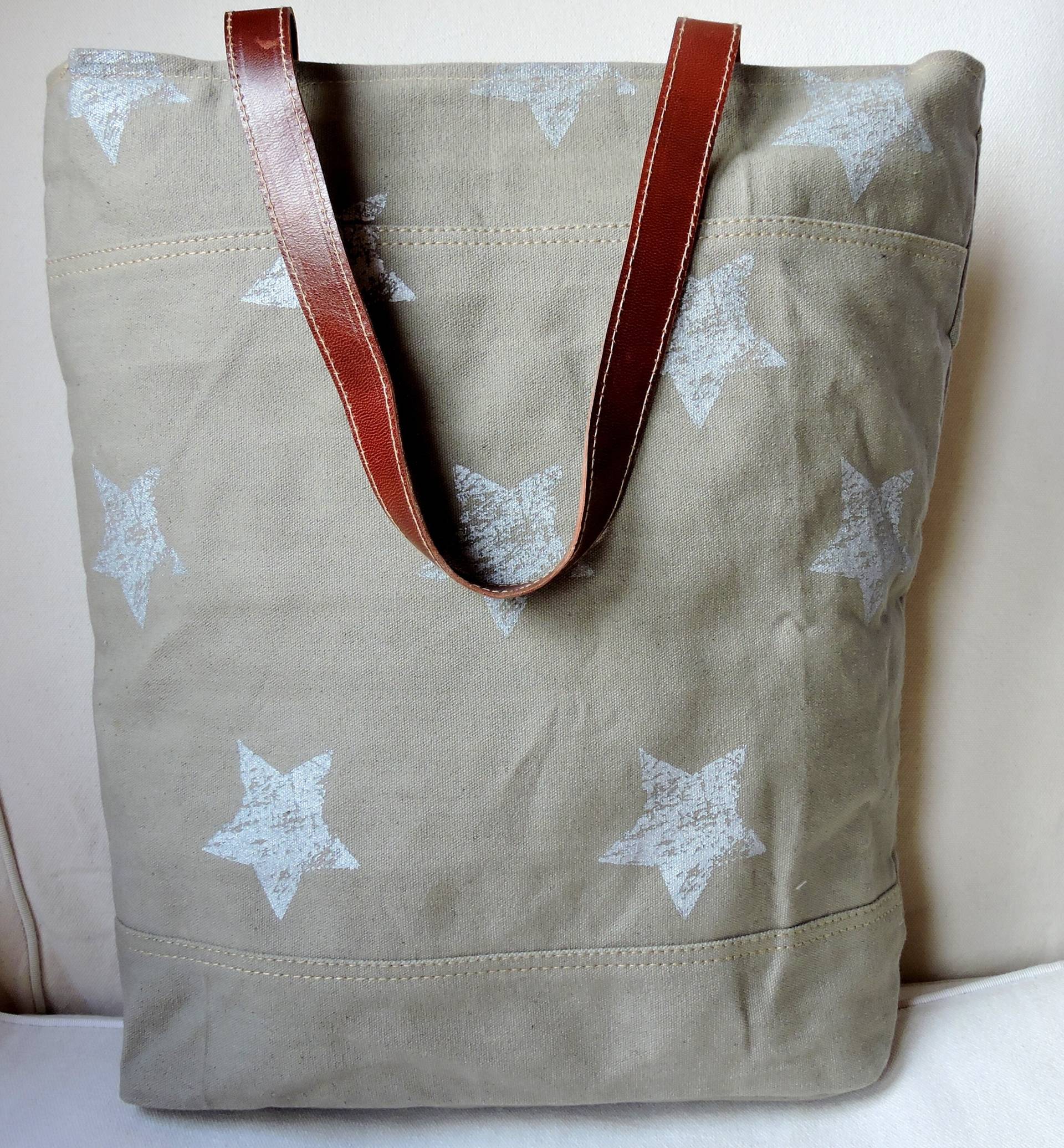 Canvas Handbag With Leather Handles von AMARADE