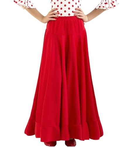 AMARU SANCHESU Flamenca-Tanzrock für Mädchen mit einem Rüschen, rot, 14 Jahre von AMARU SANCHESU