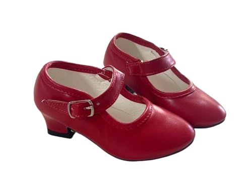 AMARU SANCHESU Tanzschuhe für Flamenco oder Sevillana, Kinder- und Erwachsenengröße, rot, 30 EU Estrecho von AMARU SANCHESU