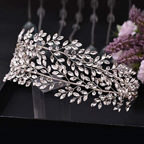 Brautkrone, Hochzeit, Haarschmuck, Braut-Tiara, Brautkleid, Strasssteine, Brautkrone und Tiara, Hochzeit, Haarschmuck, Kleid, Tiara für Frauen, Krone (Farbe: H304) (H308s B) von AMAXRcsy