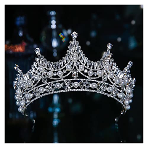 Brautkrone, luxuriös, vielfältig, silberfarben, Kristall, Braut-Tiaras, Krone, Strass, Festzug, Hochzeit, Haarschmuck, Kleid, Tiara für Frauen, Krone (Größe: Stil L) (A-Stil S) von AMAXRcsy