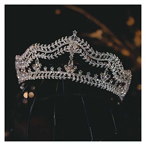 Brautkrone, luxuriöse kubische Zirkon-Hochzeitskrone, geometrische Strass-Kristall-Diadem-Kronen, Prinzessin-Tiaras, Brautparty-Haarschmuck, Kleid-Tiara für Frauen, Krone (Größe: Stil K) (A Sty von AMAXRcsy