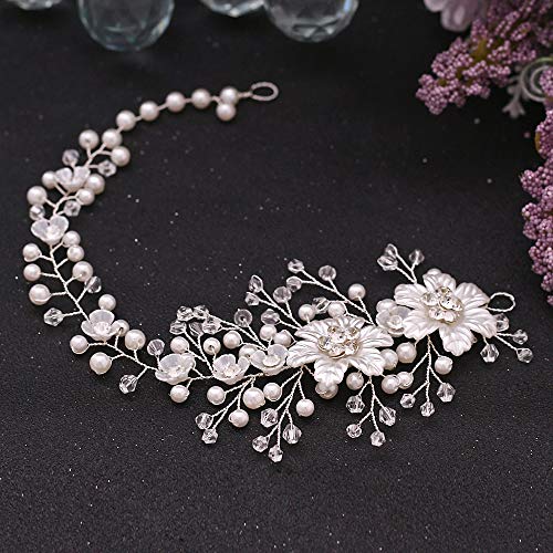 Brautkrone Brauttiara Hochzeit Haarschmuck Brautstück Brauthaarschmuck Hochzeitskleid Brautkrone Frauen Haarschmuck Kleid Tiara für Frauen Krone (Farbe: H103) (H295 B) von AMAXRcsy