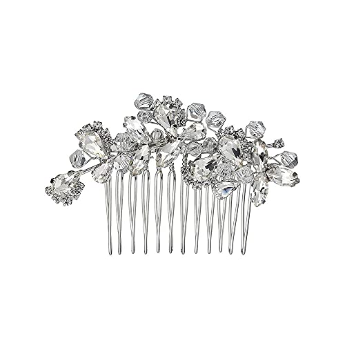 Brautschmuck Haarspangen Haarschmuck, Haarkamm im Vintage-Stil, Haarkamm aus Kristall-Strass-Legierung, Einsteckkamm, Hochzeitskleid-Accessoires, Brauthaar-Haarschmuck für Frauen und Mädchen-Rose_ von AMAXRcsy