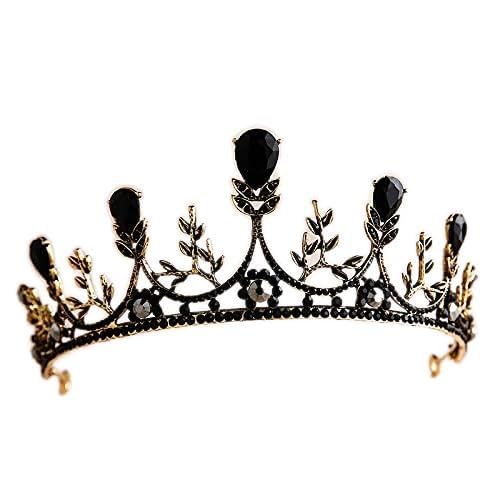 Diamant-Tiara, schwarze Kristallkrone, Braut-Tiara, Hochzeits-Tiara, Braut-Haarschmuck von AMAXRcsy