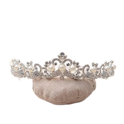 Diamant-Tiara, wunderschöne Perlen-Strass-Brautkrone, Tiara, Kristallkrone, Brautband, Hochzeit, Haarschmuck von AMAXRcsy