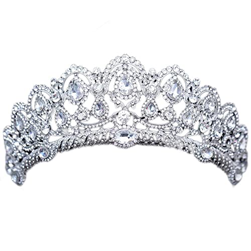 Diamant-Tiara im europäischen Stil, Carrock große Krone, Kristall-Tiara, Hochzeitskrone, Braut, Strass-Tiara, Haarschmuck, Tiara von AMAXRcsy