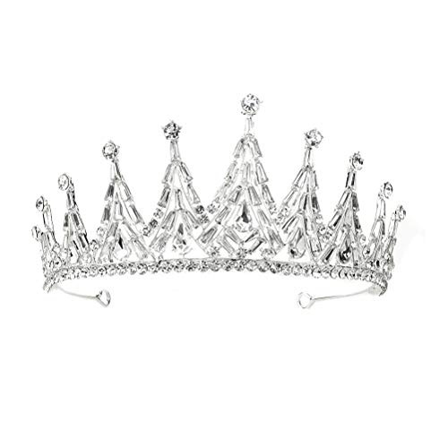 Hochzeitskrone, Festzug, Tiara, Brautschmuck, Band, Wickelkleid aus Legierung, Damenkleid für Mädchen (Silber) von AMAXRcsy