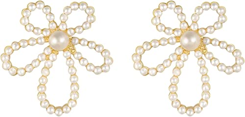 Neue elegante Zirkon-Perlen-Hohlblumen-Ohrhänger für Damen, modischer koreanischer Schmuck, ungewöhnliche Luxus-Party-Girl-Ohrringe (Größe: Diamant-Blume) (Größe: Diamant-Blume) (Eine Diamant-Blume von AMAXRcsy