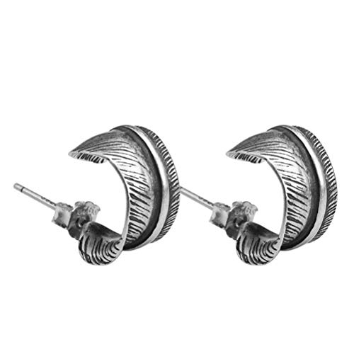 Ohrstecker für Damen, S925-Silber, Ethno-Stil, Persönlichkeit, Mode, alte Feder, Feder-Ohrringe (wie abgebildet, 925er Silber) von AMAXRcsy