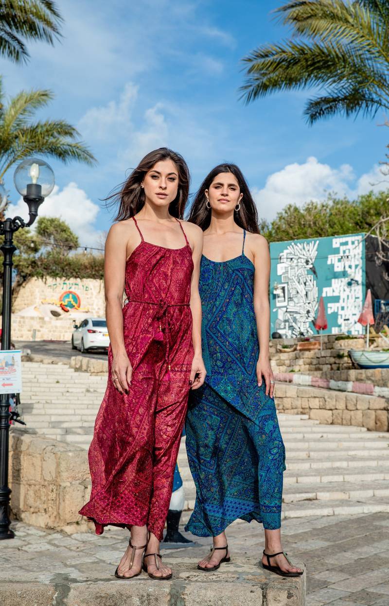 Blaues Langes Kleid Für Frauen/Ärmelloses Kleid/Maxi Bedrucktes Kleid/Boho Kleid/Bohokleid/strandkleid/Sommer/Schlitzkleid/Boho Maxikleid von AMAYAbyML