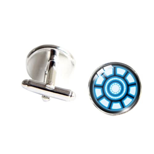 2021 Iron Man Arc Reactor Tony Stark Arc Reactor Comic Hero Glaskuppel-Manschettenknöpfe Handarbeit Schmuck Manschettenknöpfe von AMAZETEC