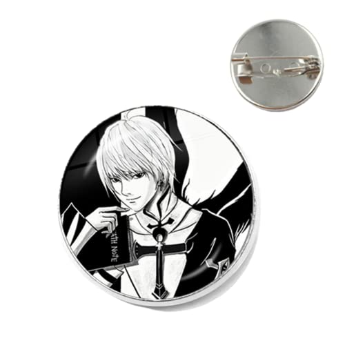 Anime Death Note Cosplay Glas Anstecker Brosche L·Lawliet Killer Yagami Light Anstecknadeln für Rucksäcke Kinder Geschenk Spirituelles Glas von AMAZETEC