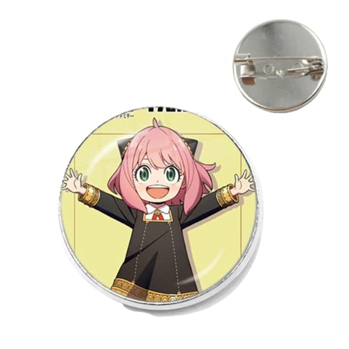 Anime Spy X Family Badge Brosche Pin Cospaly Loid Anya Yor Glas Cabochon Metall Pins Kostüm Zubehör Damen Tuch Kleid Kleidung Tasche Pin Hindu-Elefant Lord Brosche Piloten Brosche Kunst Bild Mensch von AMAZETEC