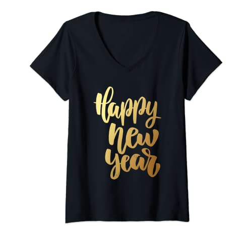Damen Happy New Year shirts 2023 New Years Eve T-Shirt mit V-Ausschnitt von AMAZIGH - Happy New Year 2023
