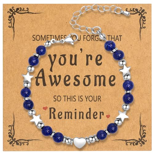 AMAZINGSUN Herz-Perlenarmband für Frauen, Geschenke für Frauen, Mütter, Töchter, Kollegen, beste Freunde, Ehefrau, Enkelin, Lehrer, Large, Stein, Kein Edelstein von AMAZINGSUN