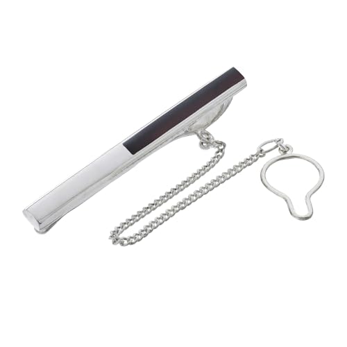 AMBEDORA Herren Silber Krawattenklammer mod. 11 mit Bernstein, Moderner Stil, Naturbernstein in Kirschfarbe, Geschenk für Männer von AMBEDORA