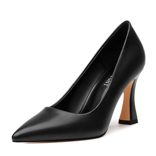 AMBELIGHT Damen-Pumps, formell, matt, spitz zulaufend, Stiletto, High Heel, 8,4 cm, Schwarz, 37 EU von AMBELIGHT