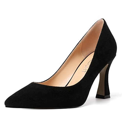 AMBELIGHT Damen-Pumps, formell, matt, spitz zulaufend, Stiletto, High Heel, 8,4 cm, Schwarzes Wildleder, 40.5 EU AMBELIGHT Damen-Pumps, formell, matt, spitz zulaufend, Stiletto, High Heel, 8,4 cm, Schwarzes Wildleder, 40.5 EU von AMBELIGHT