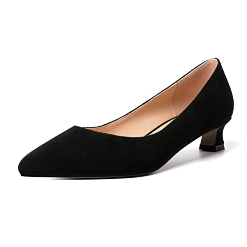 AMBELIGHT Damen-Pumps zum Hineinschlüpfen, einfarbig, lässig, spitz, Zehenbereich, Wildleder, Kätzchen, niedriger Absatz, 3,8 cm, Schwarzes Wildleder, 41 EU AMBELIGHT Damen-Pumps zum Hineinschlüpfen, einfarbig, lässig, spitz, Zehenbereich, Wildleder, Kätzchen, niedriger Absatz, 3,8 cm, Schwarzes Wildleder, 41 EU von AMBELIGHT