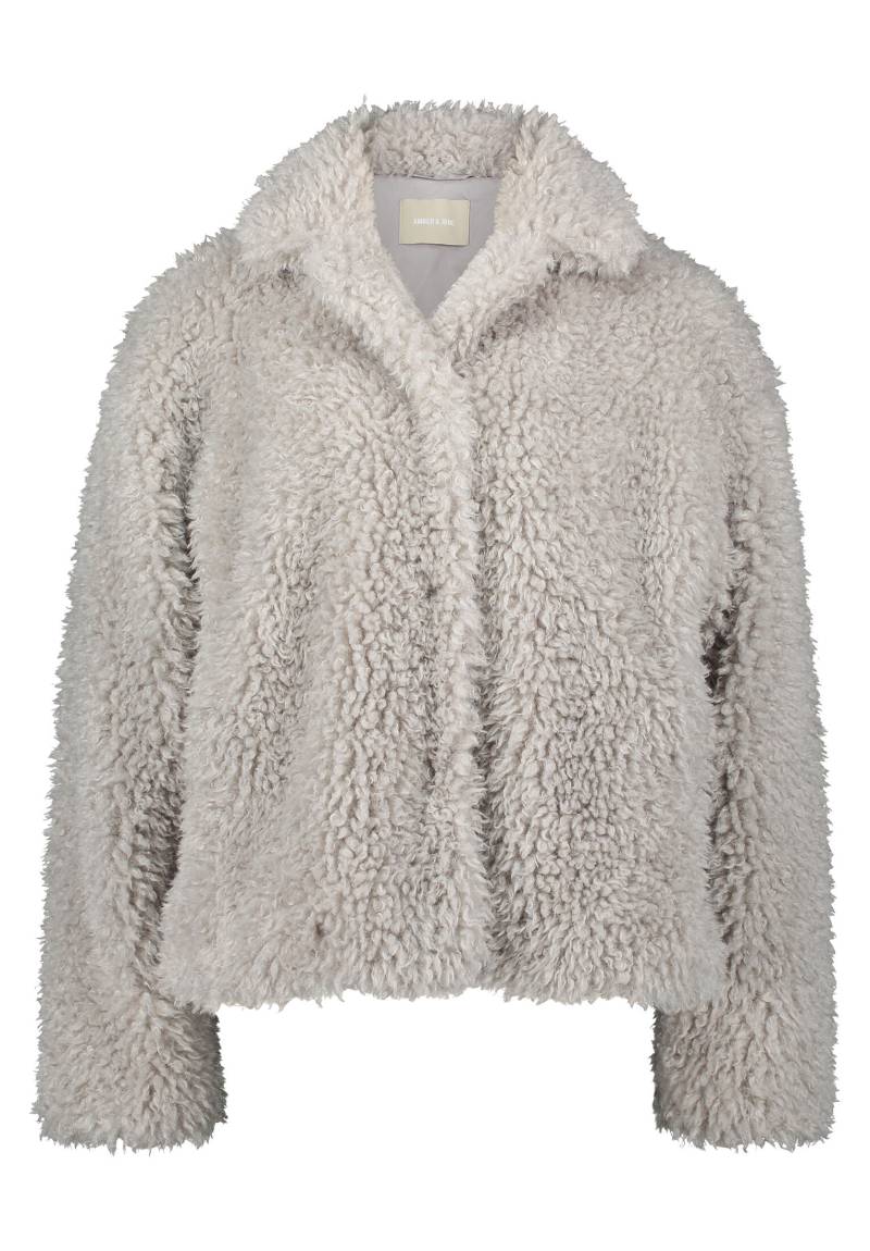 AMBER & JUNE - Plüschjacke light stone - Gr. - 36 von AMBER & JUNE