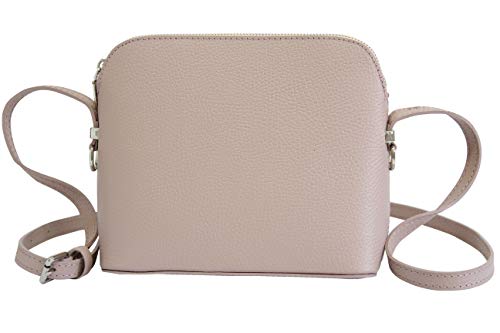 AMBRA Moda Italienische Ledertasche Damen Handtasche Umhängetasche Schultertasche Leder Tasche klein GL018 (Altrosa) von AMBRA Moda