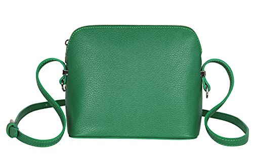 AMBRA Moda Italienische Ledertasche Damen Handtasche Umhängetasche Schultertasche Leder Tasche klein GL018 (Grün) von AMBRA Moda